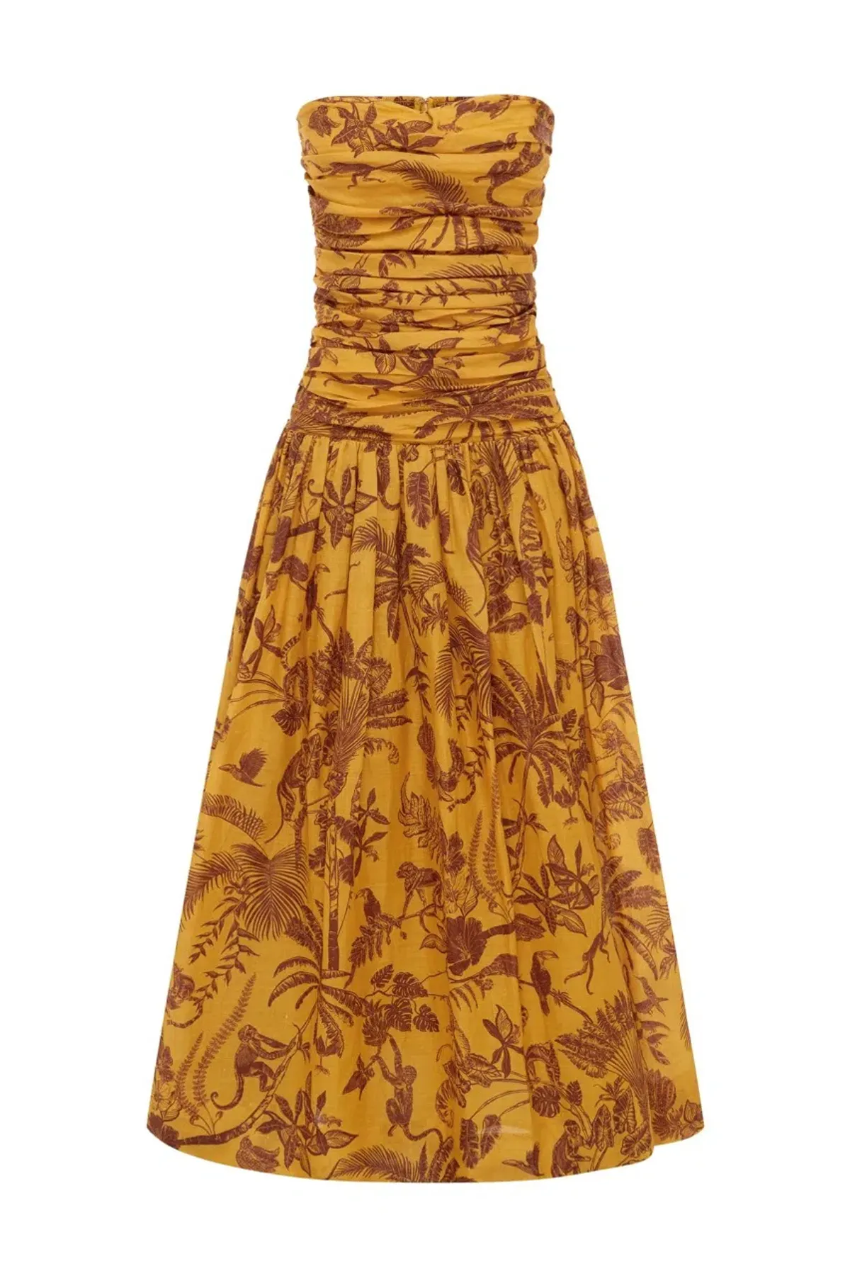 Alemais Banana Blossom Ruched Gown Marigold Size 8 - Image 6