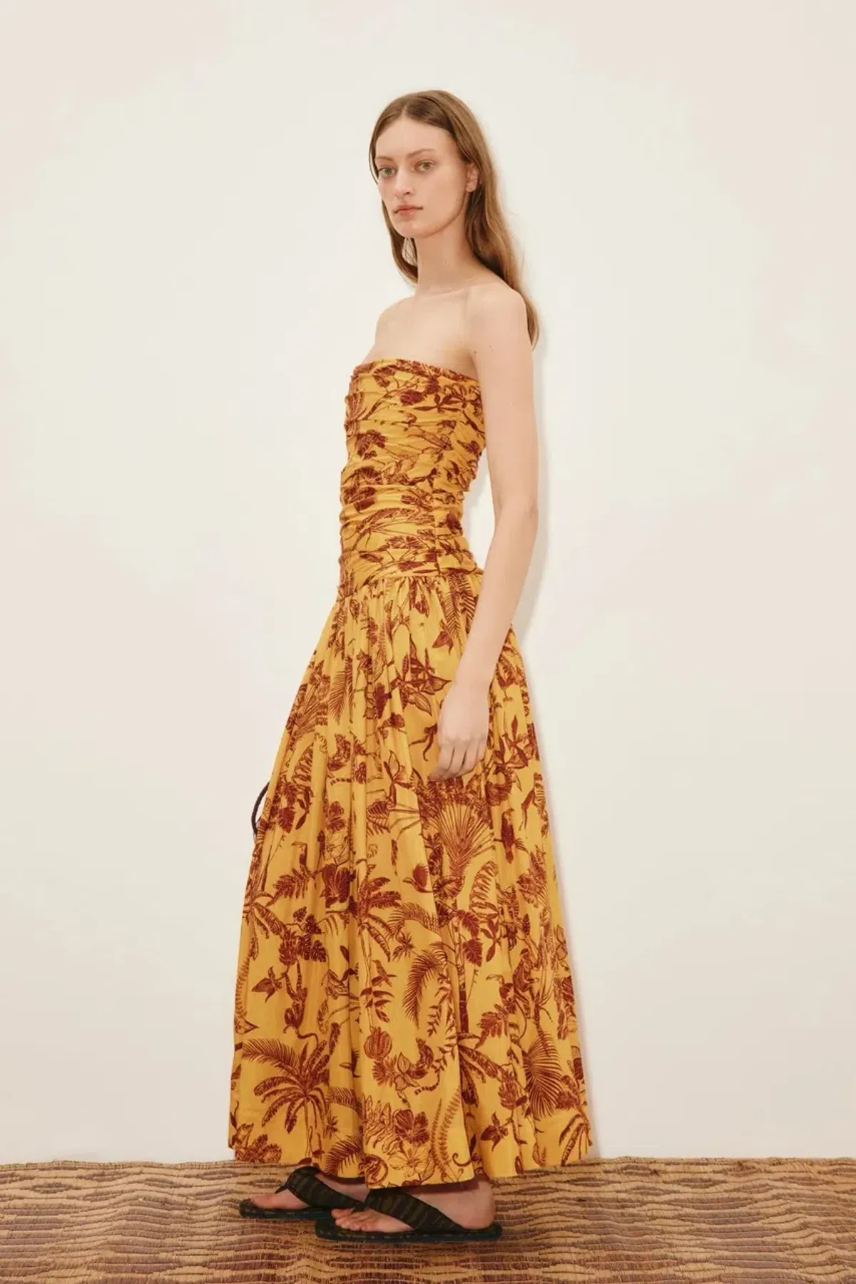 Alemais Banana Blossom Ruched Gown Marigold Size 14 - Image 5