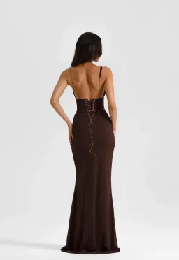 Natalie Rolt, Hallie Gown, brown, maxi, size 0  for rent on The Volte - image 3