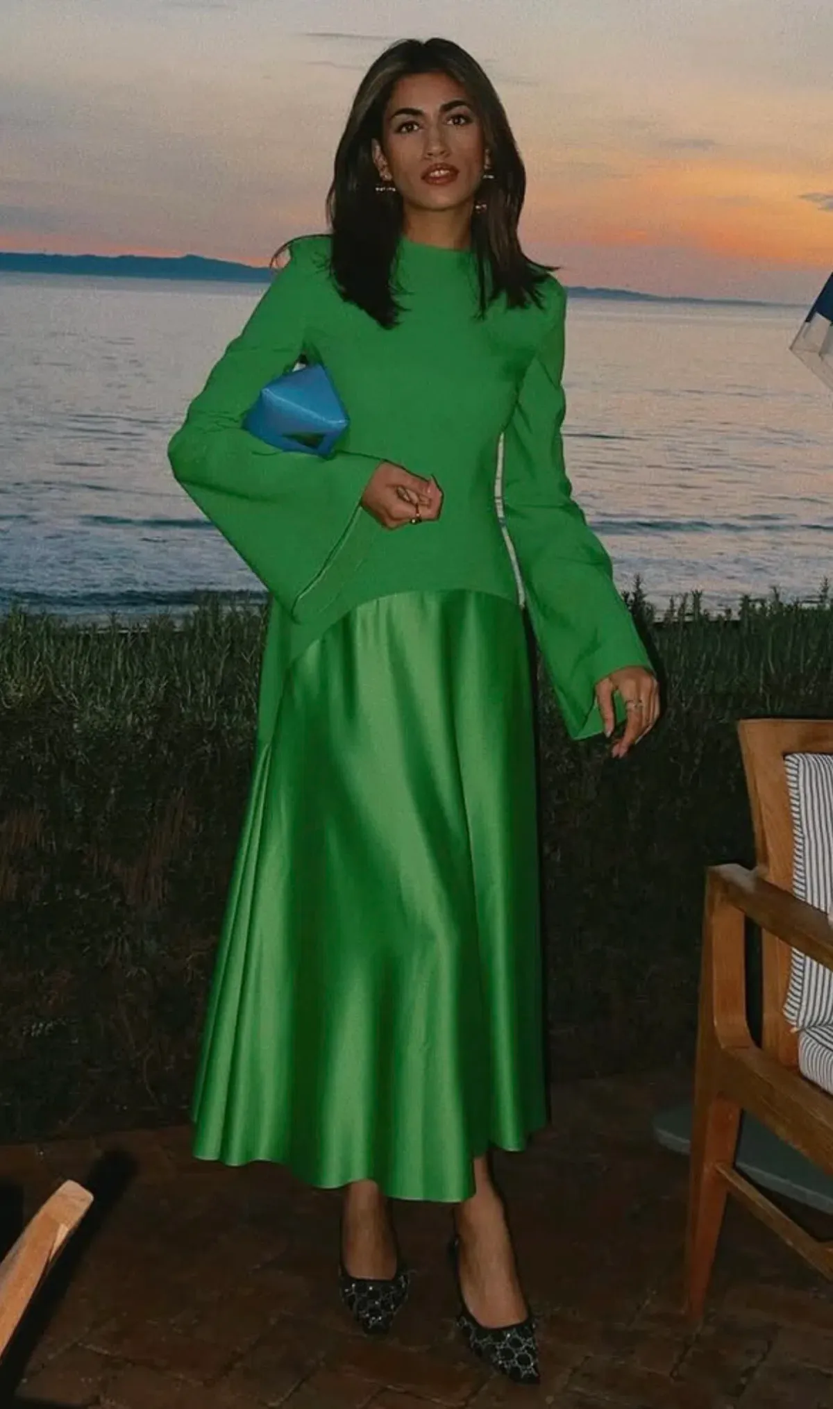 Solace London Gaia Midi Dress Bright Green Size 12 - Image 4