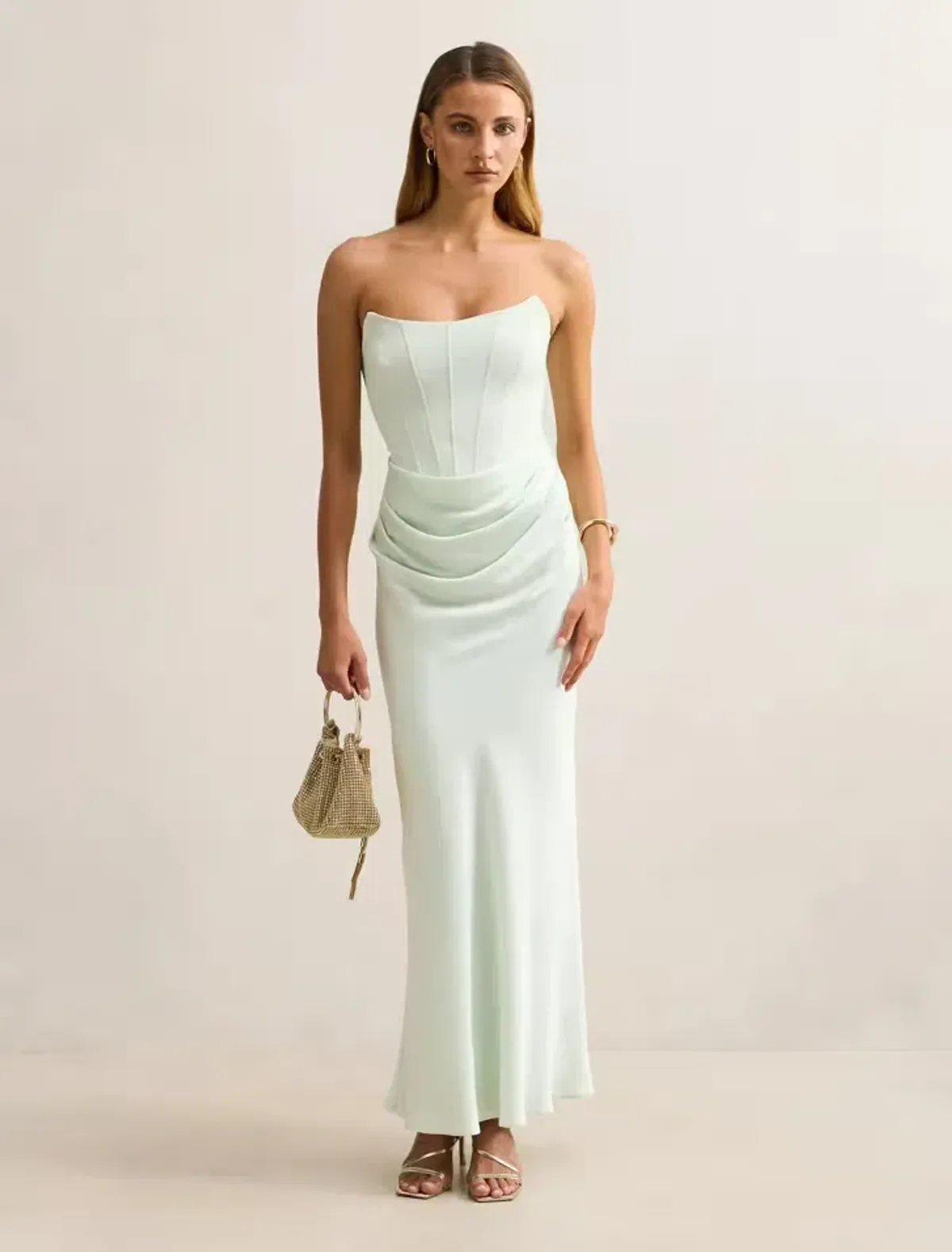 Forever New Isra Drape Gown Seafoam Size 10 - Image 1
