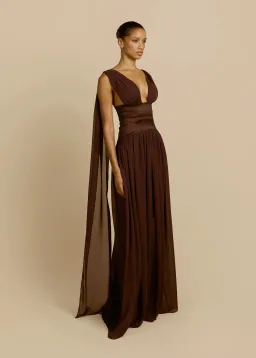 Arcina Ori Ramona Gown in Cacao Brown Size XS  for rent on The Volte - image 8