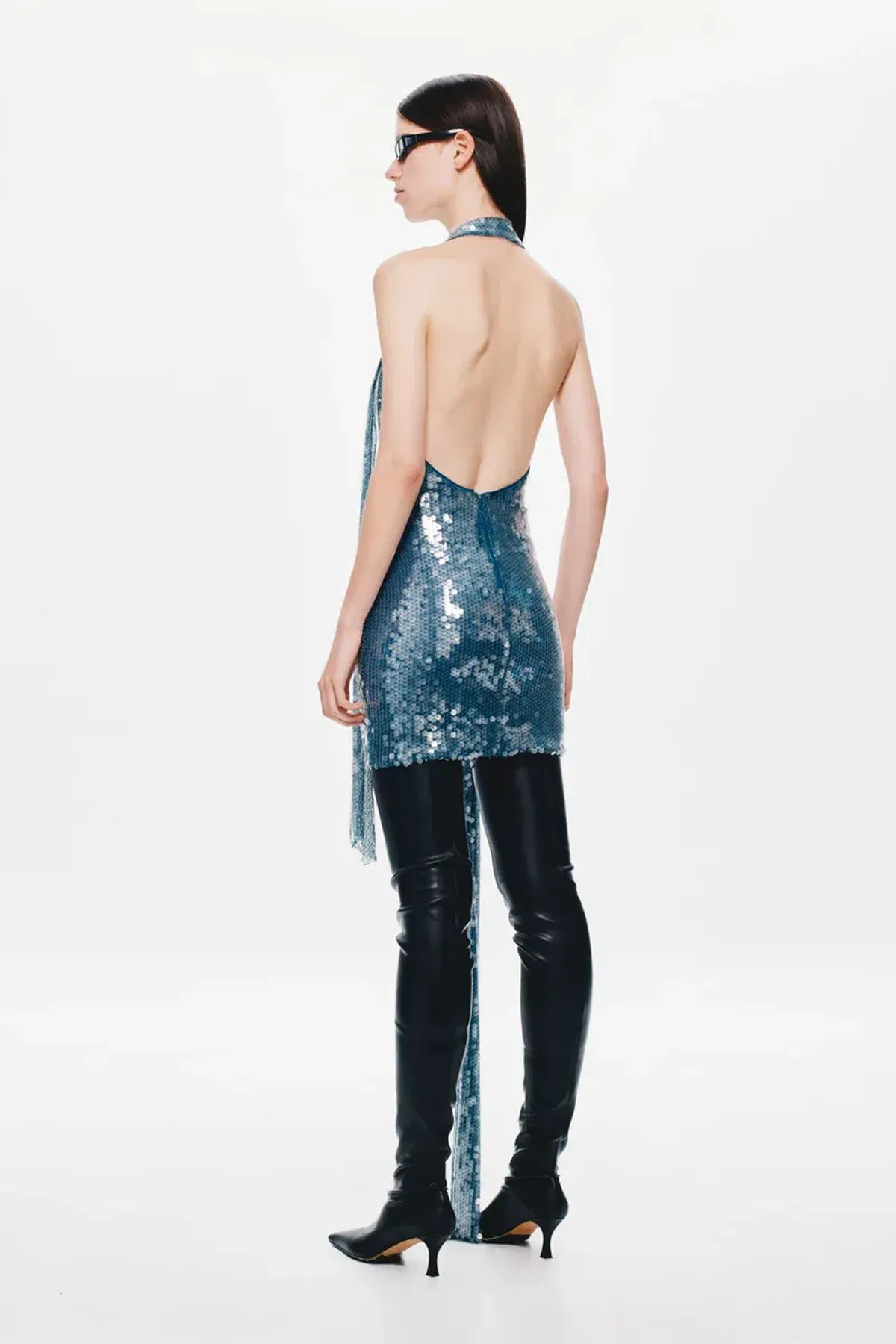 💙 MISHA Rivera Sequin Mini Dress – Teal Blue – Size AU 6 (XS) 💙  - Image 4