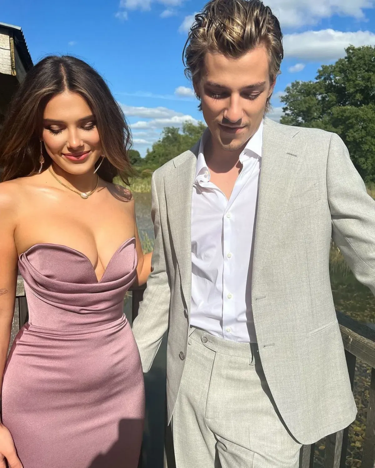 ALEX PERRY Strapless Draped Satin-Crepe Midi Dress Bridesmaid Dress in Purple AU 6  - Image 2