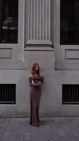 BENNI LORENA MAXI DRESS IN ASH BROWN | Size AU 10 for rent on The Volte - image 4