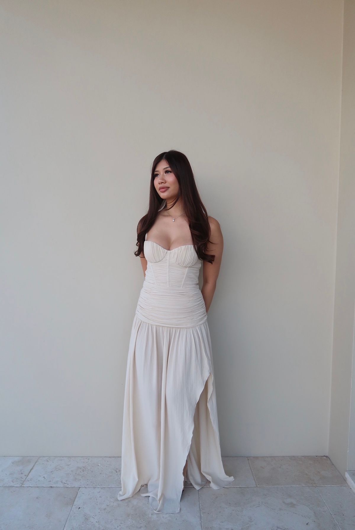 Manning Cartell Double Pleated Dress in Nougat Size 8 - Image 1