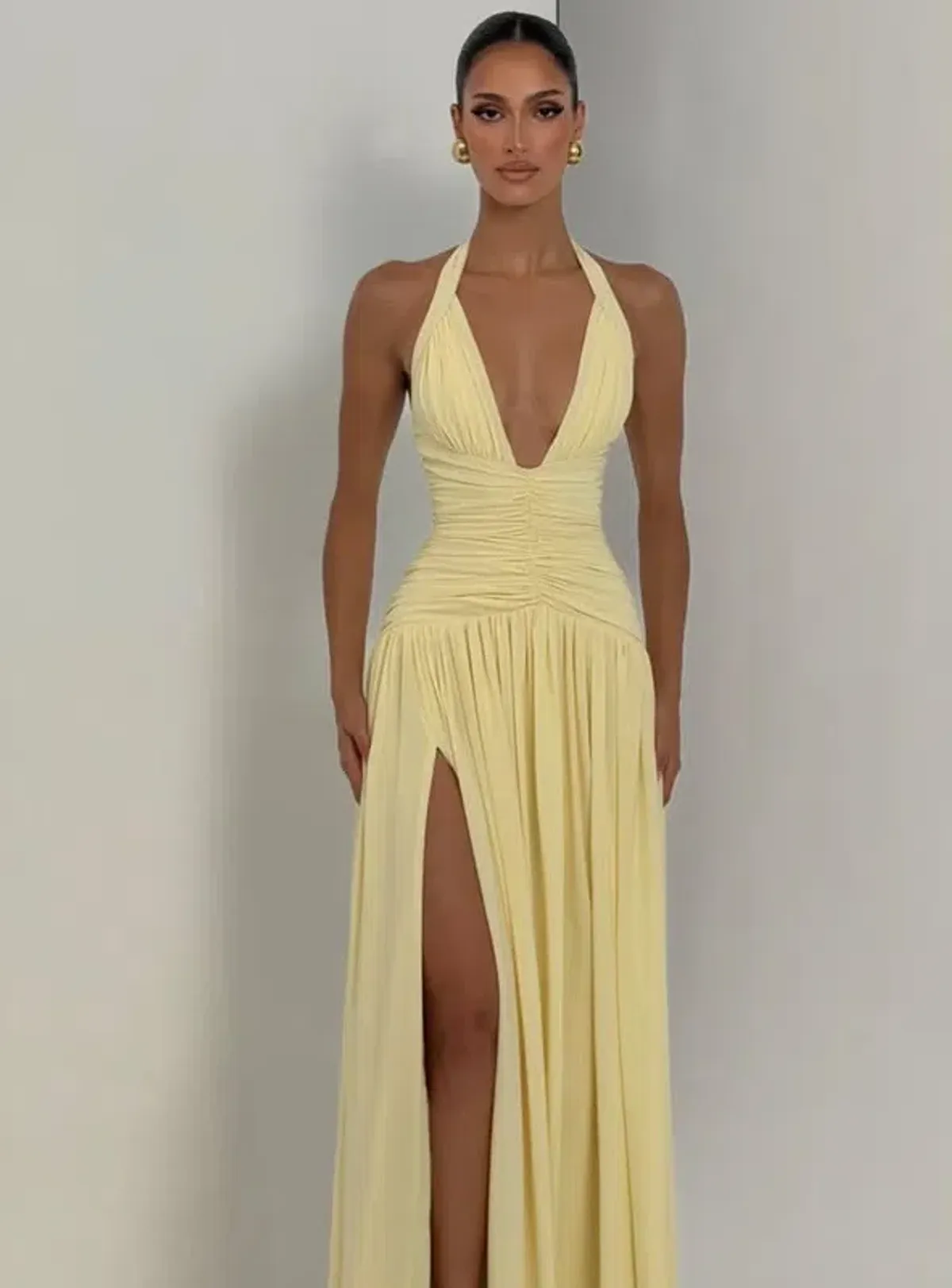 Babyboo Fashion Amaris Maxi Dress Lemon 8 - Image 1