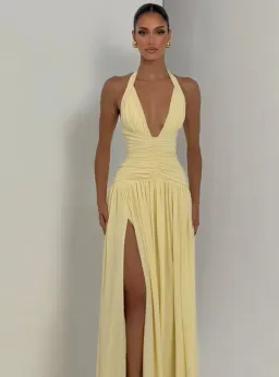 Babyboo Fashion Amaris Maxi Dress Lemon 8 for rent on The Volte - image 1