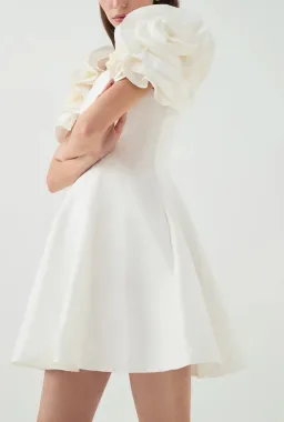 Aje Twyla Mini Dress Ivory Size 10 for rent on The Volte - image 5