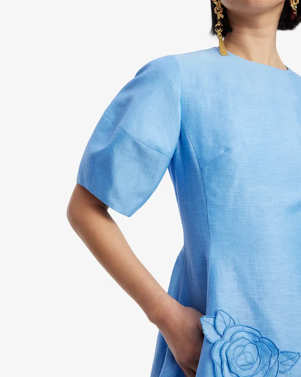 Leo Lin Simona Appliqué Mini Dress; size 12 - Image 5