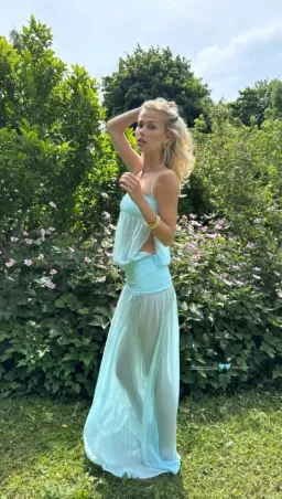 Ance Gria - Romeo Gown (Aqua) Size XS for rent on The Volte - image 2