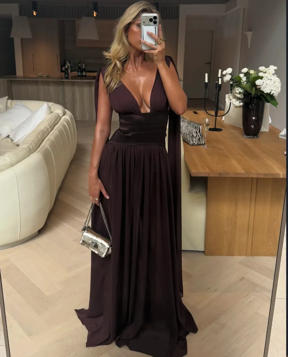  ARCINA ORI RAMONA DRESS IN CACAO- SIZE 8  - Image 4