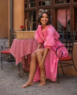 La Boheme Poppy Dress Bubblegum Pink One Size for rent on The Volte - image 2