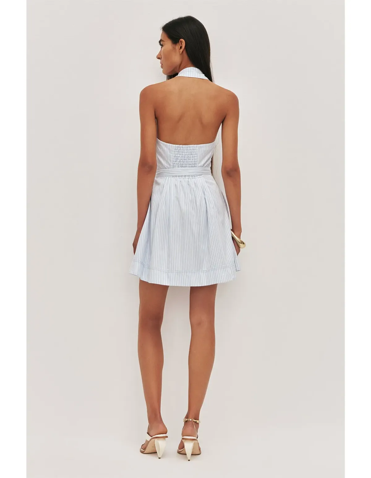 Aje Haze Halter Mini Dress Blue Size 10 - Image 3