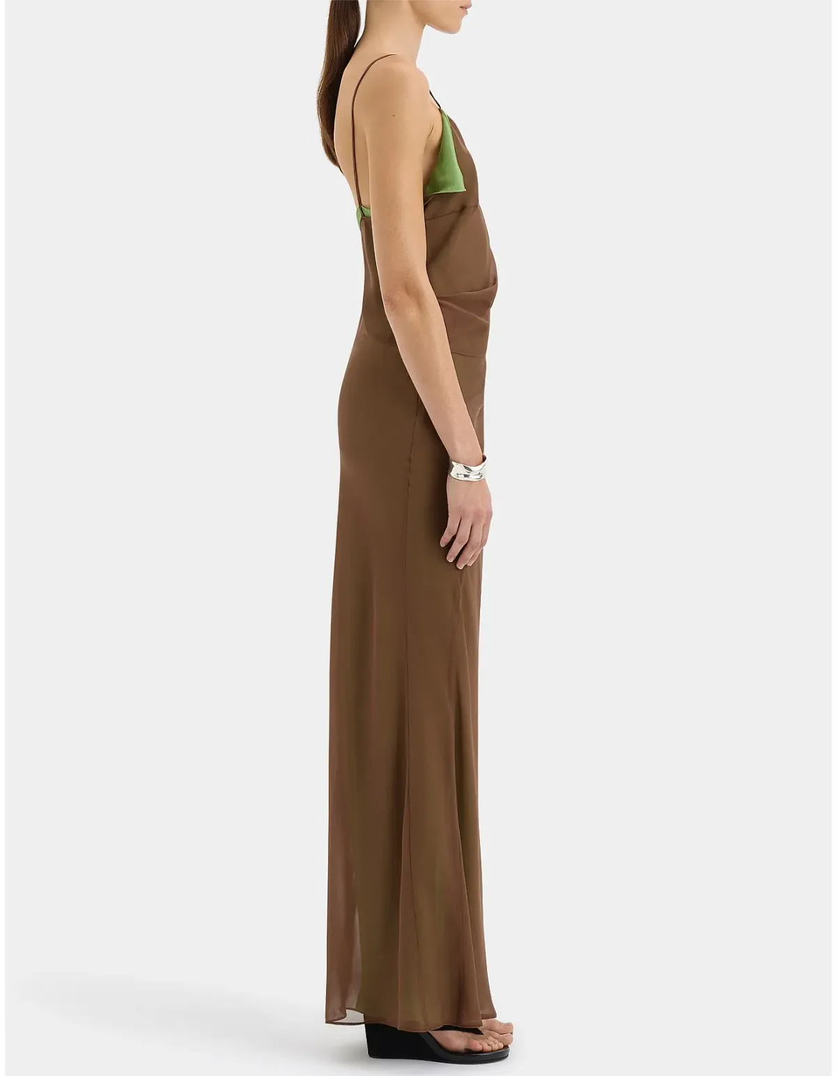 Sir The Label Danica Layered Midi Dress Brown Size 3 AU - Image 3