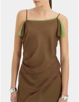 Sir The Label Danica Layered Midi Dress Brown Size 3 AU for rent on The Volte - image 2