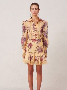 Keepsake the Label Atomic Long Sleeve Mini Dress Butterscotch Garden Floral Size 10 for rent on The Volte - image 3