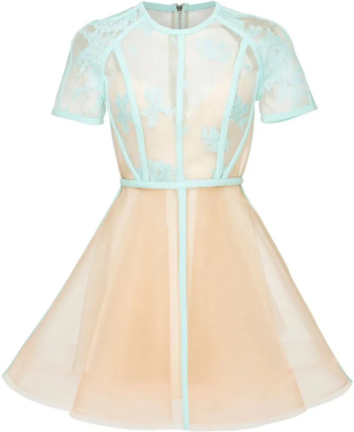 Alex Perry Arley Mini Dress Blue and Nude Size 10 - Image 2