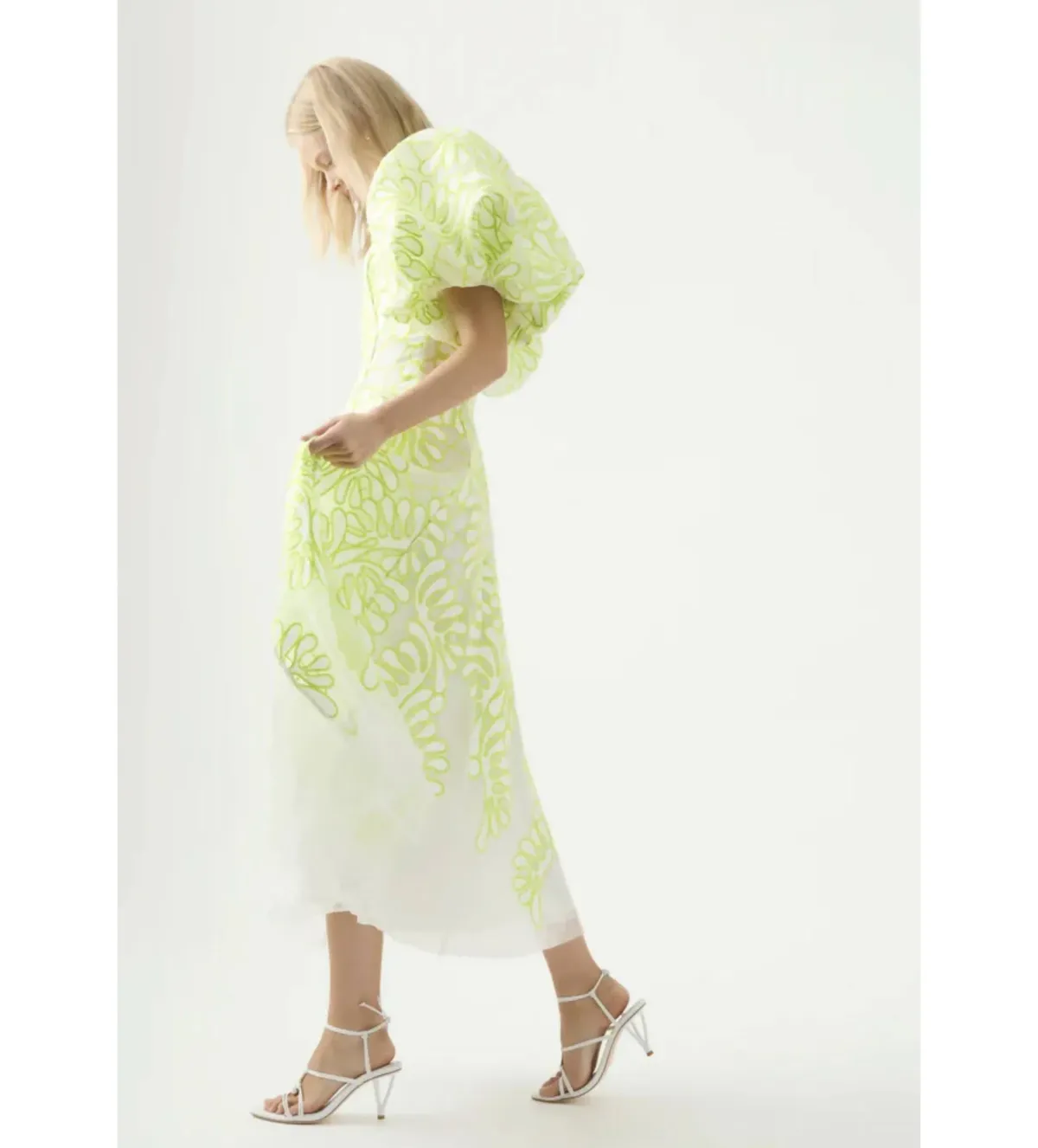 Aje Botanical Applique Midi Dress Print Size 14 - Image 3