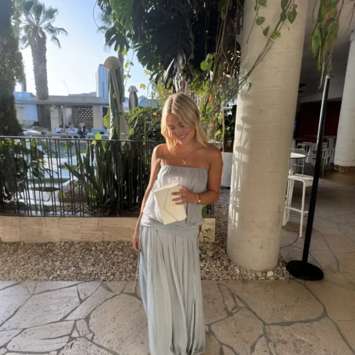 Bec & Bridge Camille Blouson Dress In Cloud Blue Size 8 - Image 3