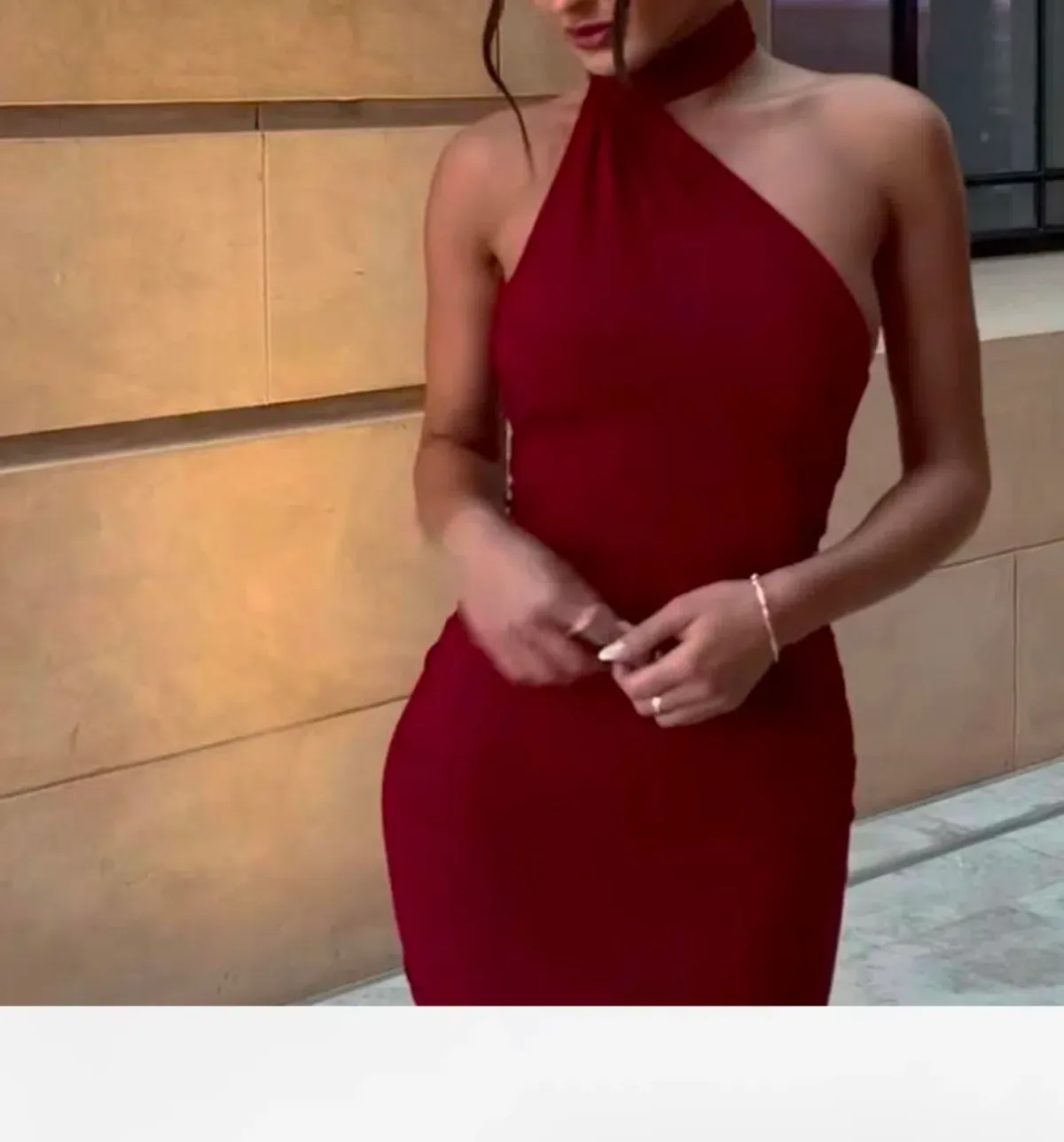 Leonie halter dress colour wine  - Image 1