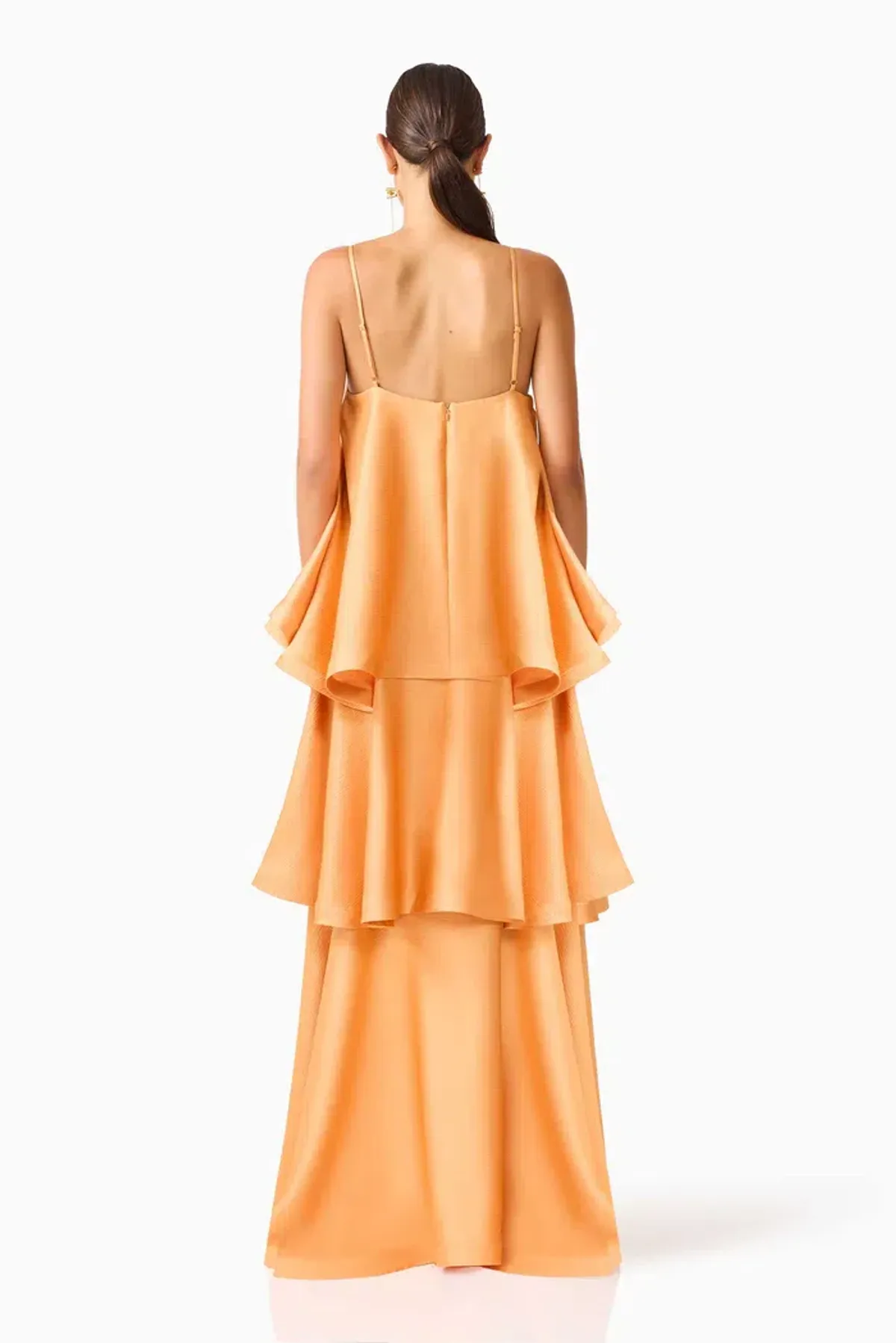 Elliatt Tilly Tiered Maxi Dress in Orange Size 12 - Image 3