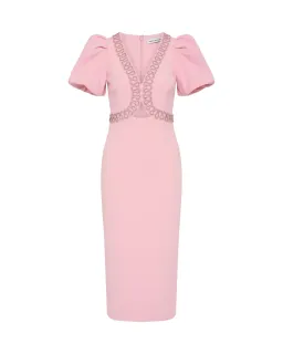 Rebecca Vallance Cava Midi Dress Pink Size 14 for rent on The Volte - image 5