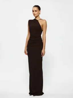 Effie Kats Greer Gown Coffee - Size 8 for rent on The Volte - image 2