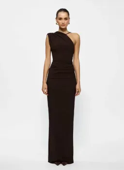 Effie Kats Greer Gown Coffee - Size 8 for rent on The Volte - image 1