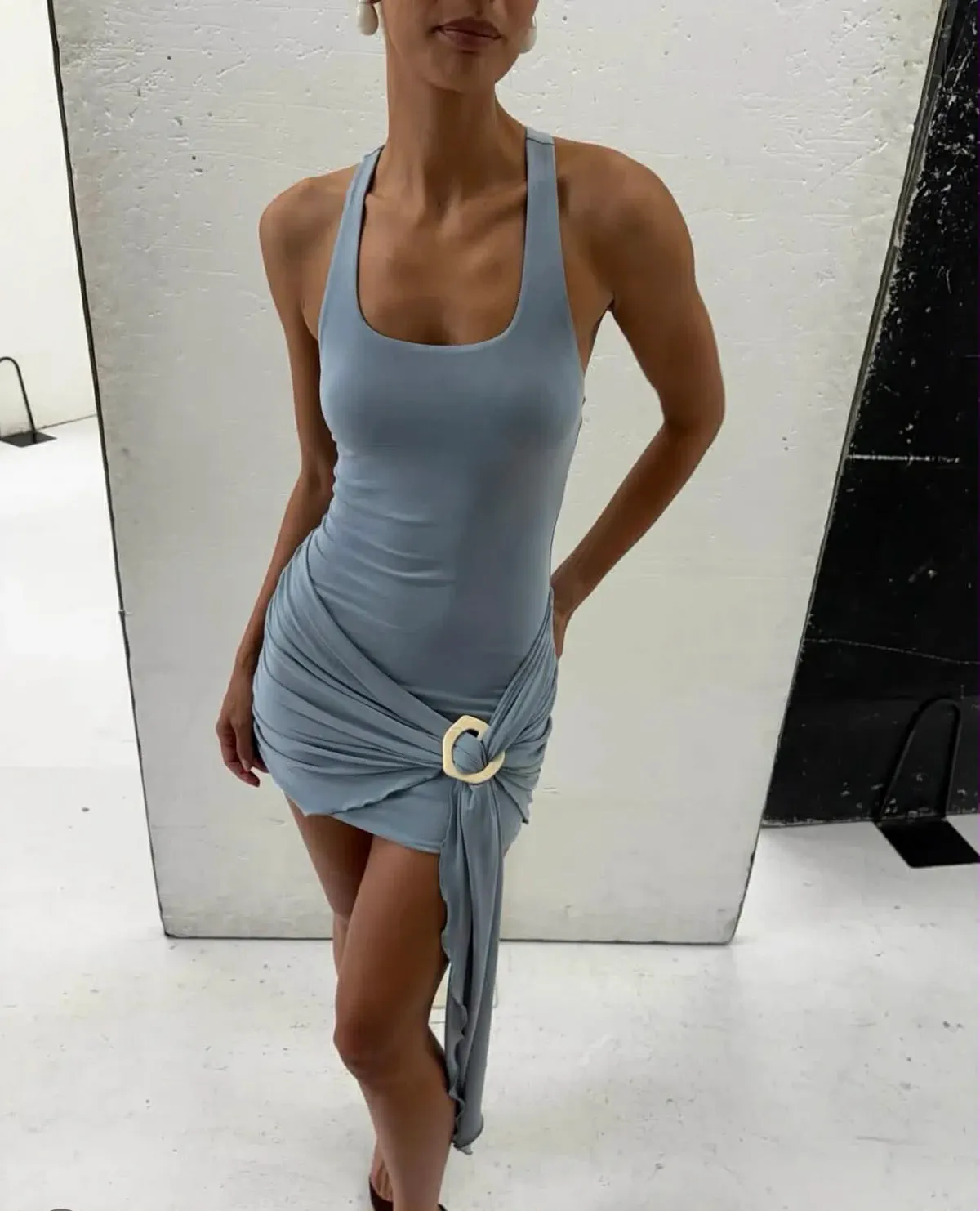 Benni Billy Tank Mini Dress Blue Size 8 - Image 3