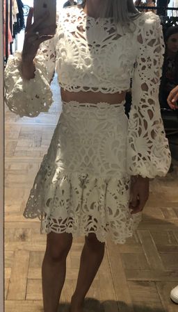 Thurley Utopia White Lace Top & Skirt White Size 6 for rent on The Volte - image 2