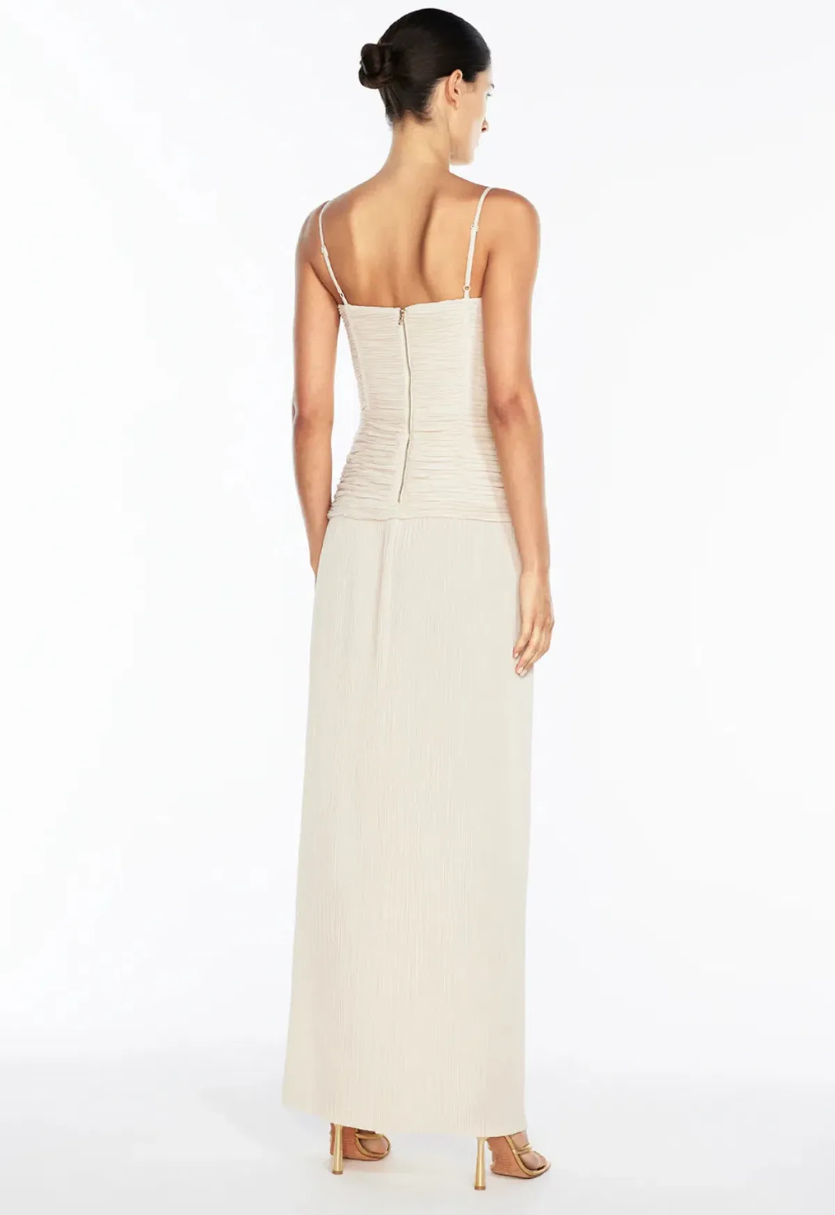 MANNING CARTELL DOUBLE TIME PLEAT STRAPLESS MAXI DRESS in WHITE AU 8 | Engagement party, Bridesmaid Dress  - Image 8