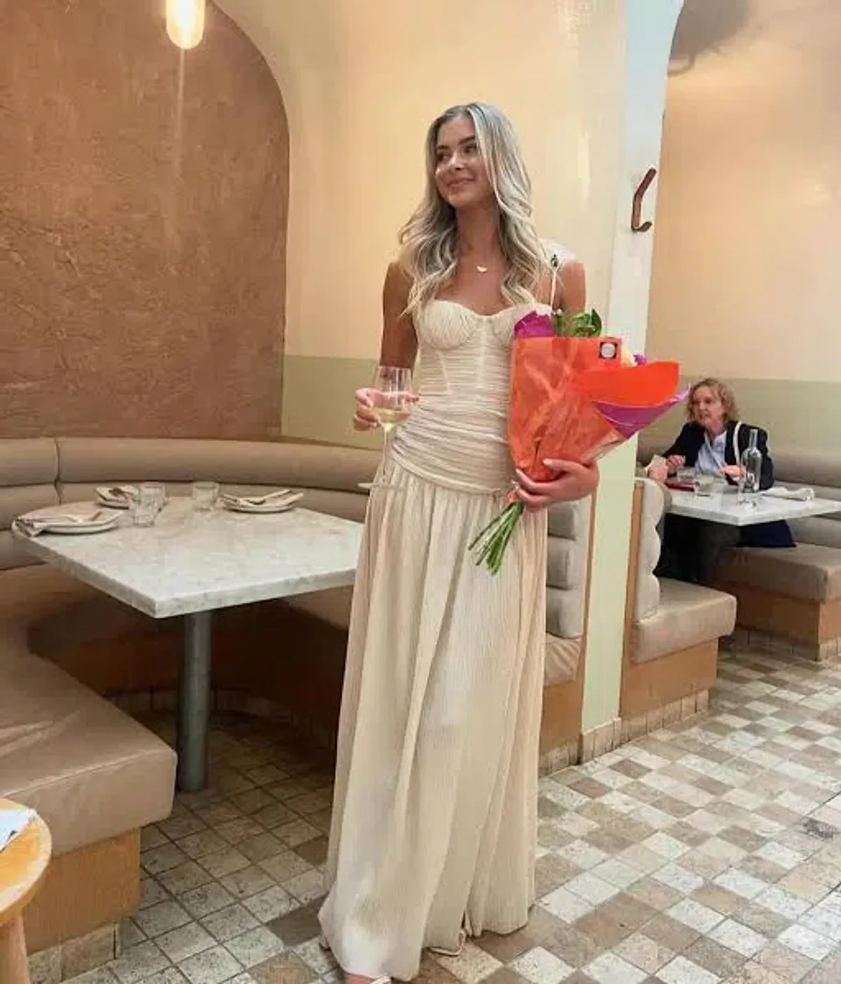 MANNING CARTELL DOUBLE TIME PLEAT STRAPLESS MAXI DRESS in WHITE AU 10 | Engagement party, Bridesmaid Dress  - Image 3