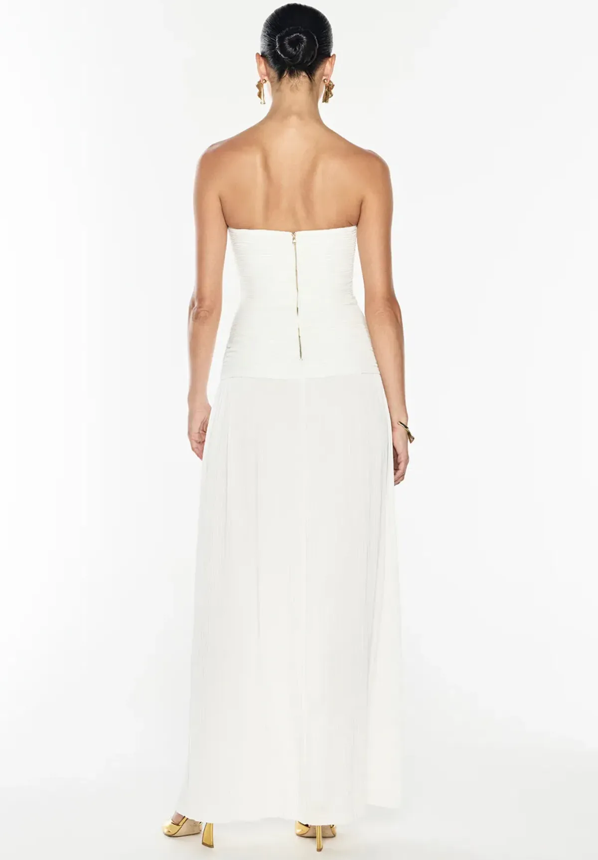 MANNING CARTELL DOUBLE TIME PLEAT STRAPLESS DRESS in WHITE AU 14 | Engagement party, Bridesmaid Dress - Image 4
