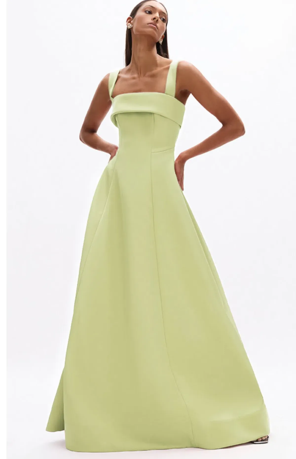 Rachel Gilbert Hallie Strap Gown in Lime Green Size 1 / AU 8 | Formal and Evening dress  - Image 2
