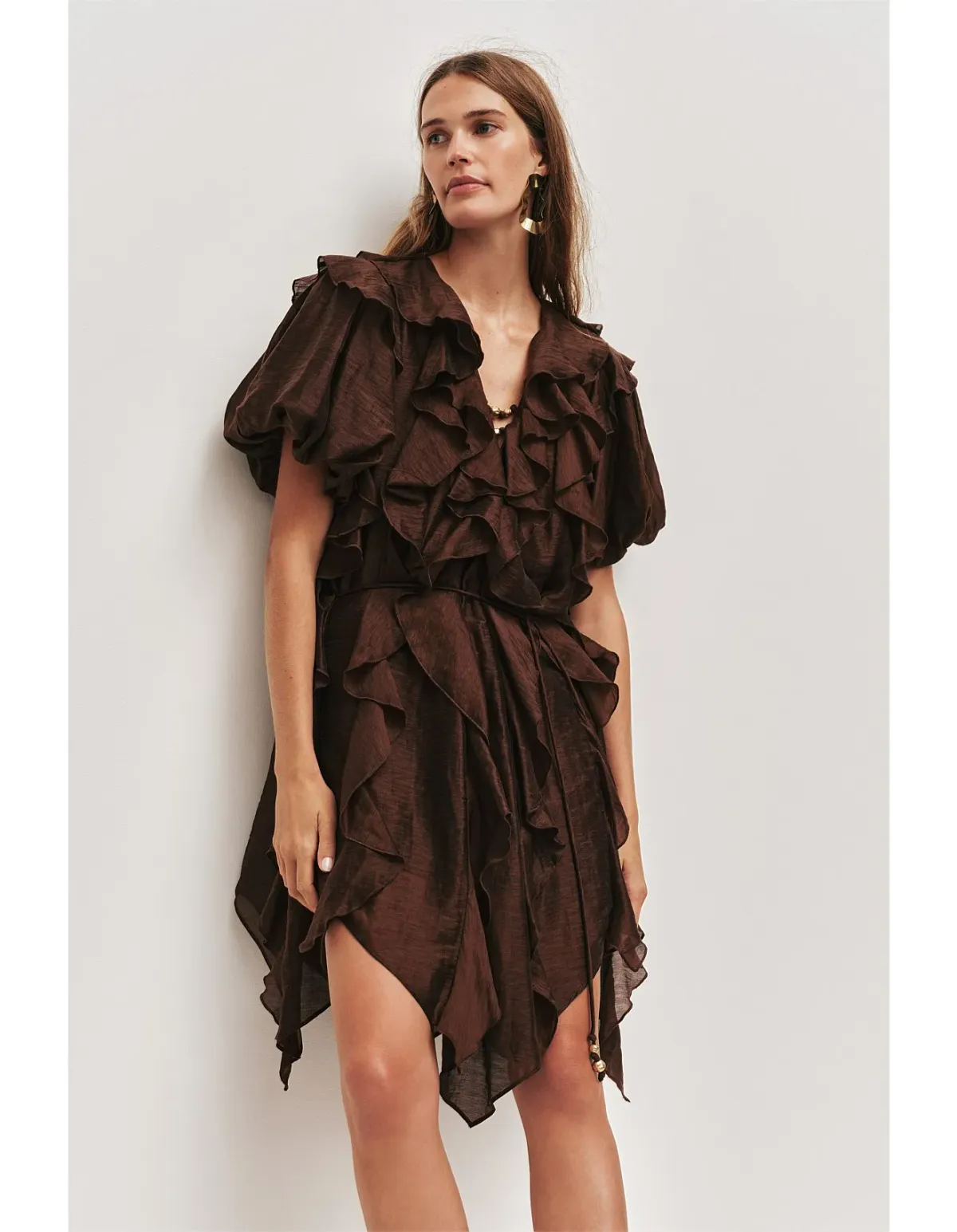 Aje Voyager Mini Dress Brown Size 6 - Image 4