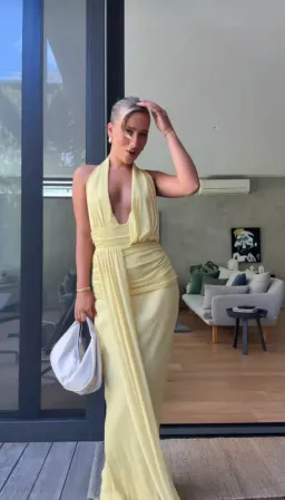 Bec & Bridge, CASSIS DRAPE MAXI DRESS, Yellow, size 6 for rent on The Volte - image 3