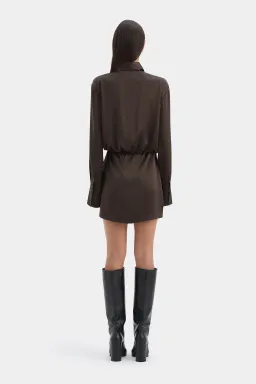 Sir the Label Sorrento Shirt Dress in Bitter Chocolate Size 2 / AU 10 for rent on The Volte - image 3