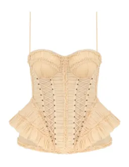 Zimmermann Rebellion Frayed Corset in Cream Size 1 / AU 10 for rent on The Volte - image 3