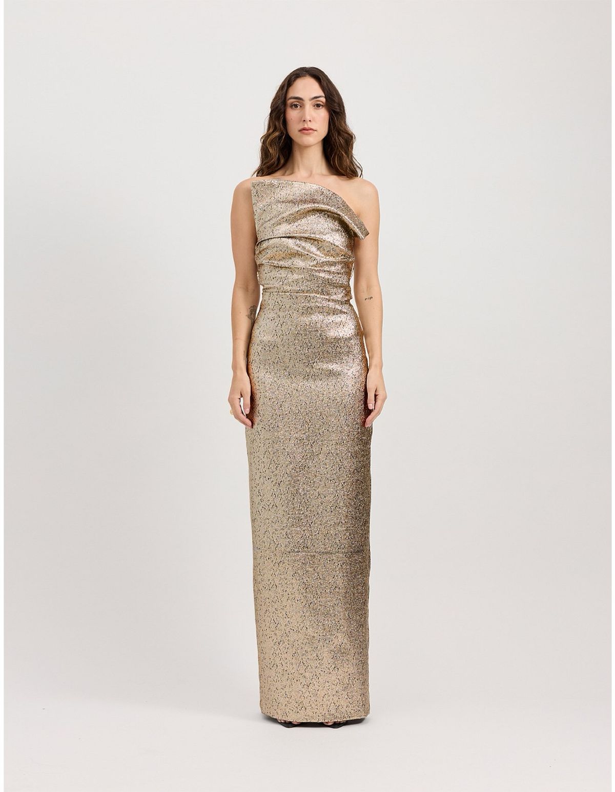 Tojha Tacoma Dress in Metallic Champagne; size 12 - Image 4