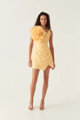 Aje Energy Mini Dress in Marigold Yellow - Size 10 for rent on The Volte - image 1