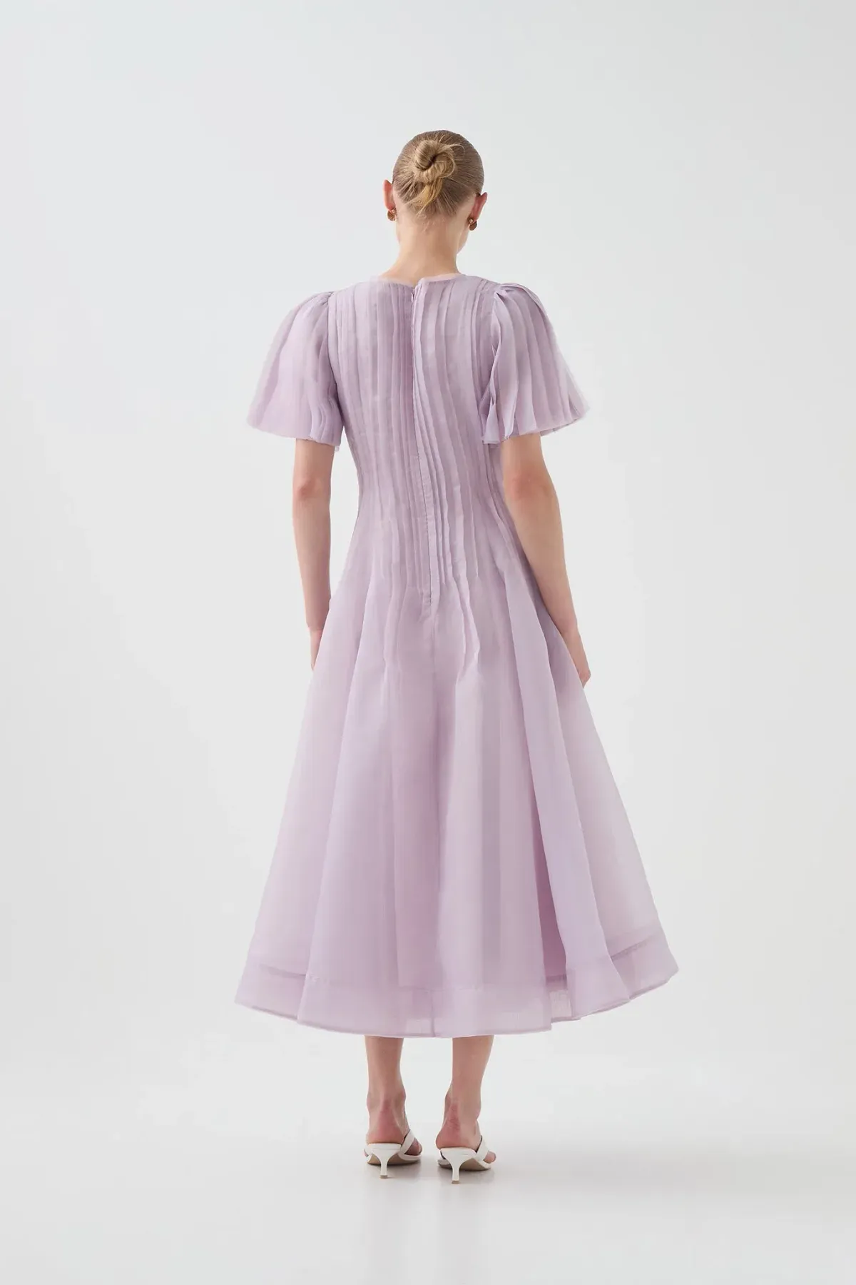 Aje Nova Pleated Midi Dress in Lilac - Size 14 - Image 5