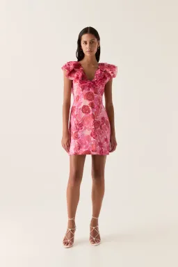 New AJE Charmed Floral Pink Mini Dress - Size 6 AU for rent on The Volte - image 4
