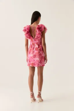 New AJE Charmed Floral Pink Mini Dress - Size 6 AU for rent on The Volte - image 2