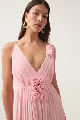 New AJE Mercurial Maxi Dress in Blush Pink - Size 6 AU - Floral for rent on The Volte - image 3