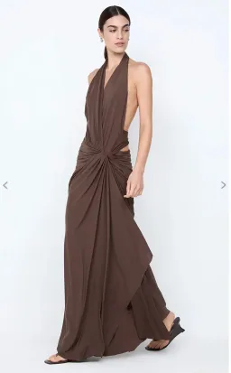 Bec & Bridge, Clementine twist dress, brown, maxi, size 8 for rent on The Volte - image 1