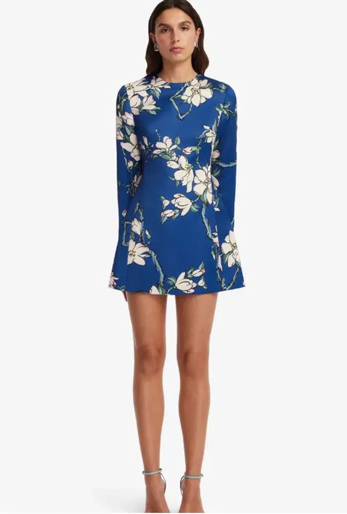 Leo Lin Aliza Long Sleeve Petal Mini Dress in Midnight Magnolia Print Size 8 - Image 1