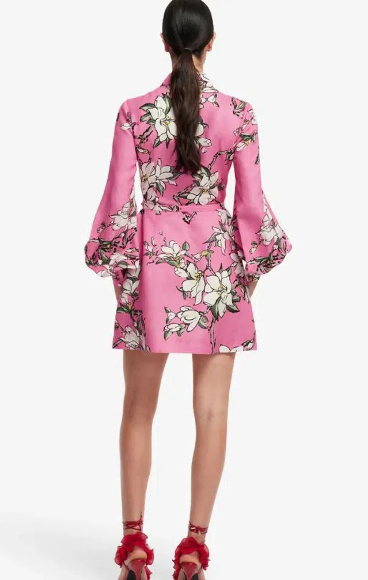 Leo Lin Luminous Linen Mini Dress in Pink Magnolia Size 12 - Image 2