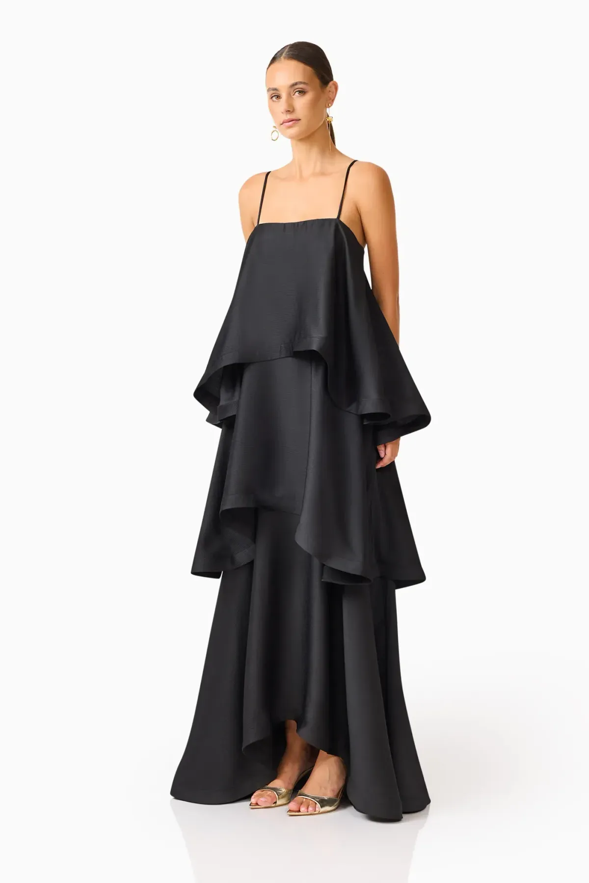 ELLIAT Tilly Tiered Maxi Dress in Black  - Image 2