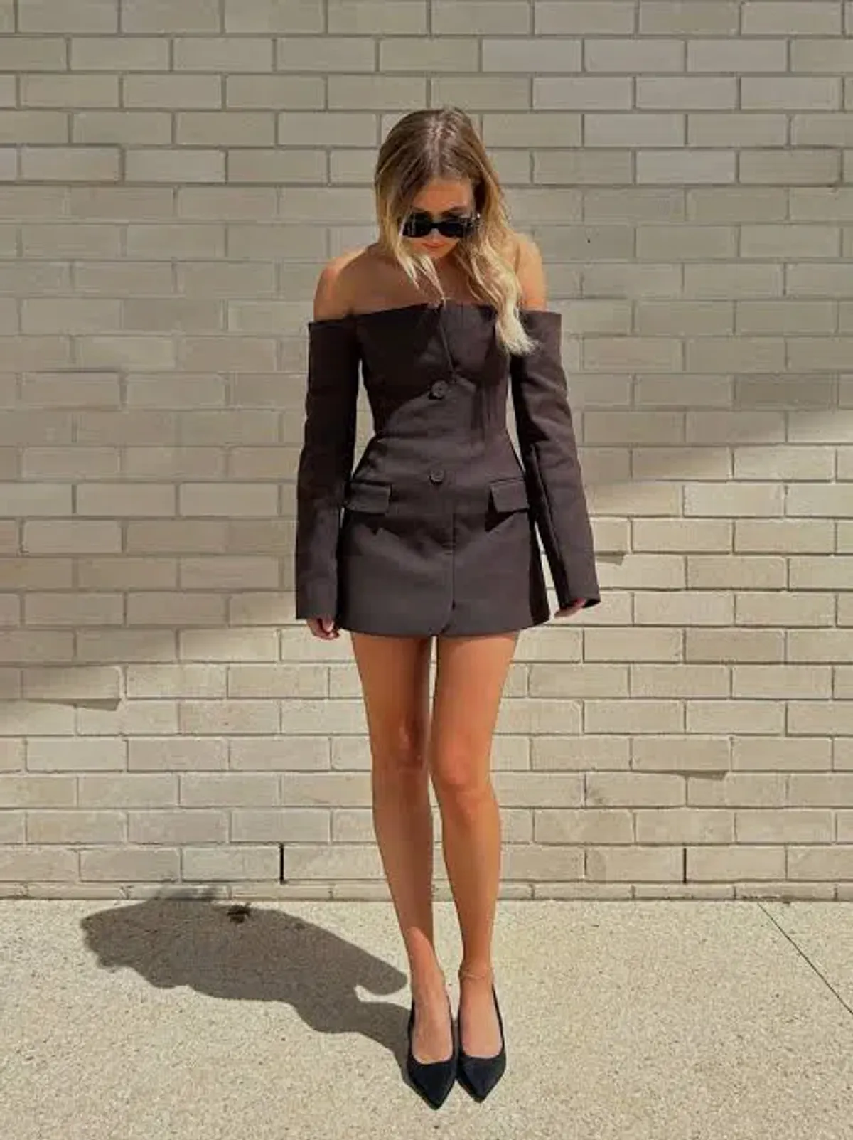 SIR Sandrine Tailored Mini Dress Chocolate Size 4 / AU 12-14 - Image 3